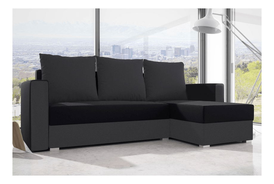 Sarokkanapé Morgatina (szürke + fekete) (J)