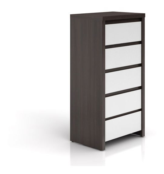 Komód Kasey KOM5S (wenge + fényes fehér)