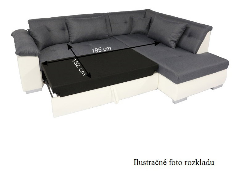 Rohová sedačka Leander (P) (čierna)