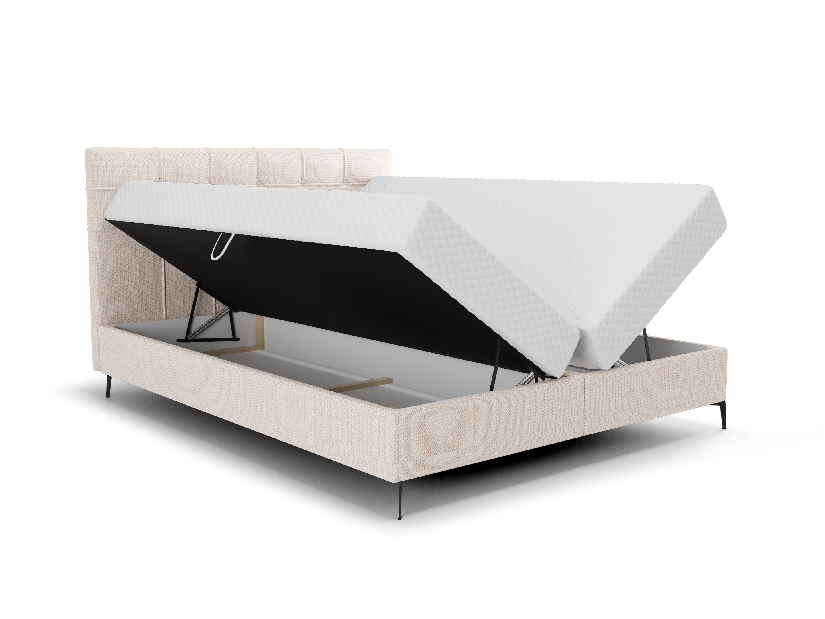 Manželská posteľ 140 cm Infernus Bonell (béžová) (s roštom, s úl. priestorom) *výpredaj