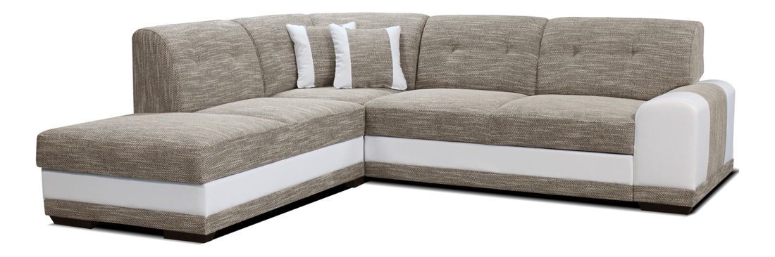Rohová sedačka Bella Lux L+2F (béžová + biela) (L)