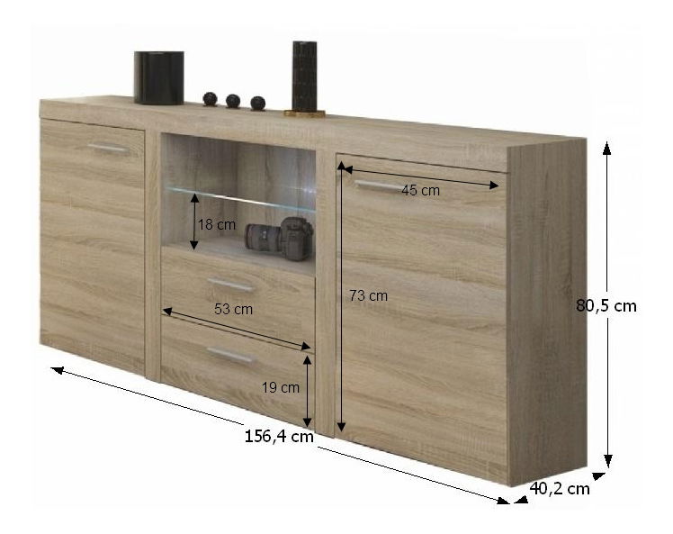 Komoda Retha (hrast sonoma) 