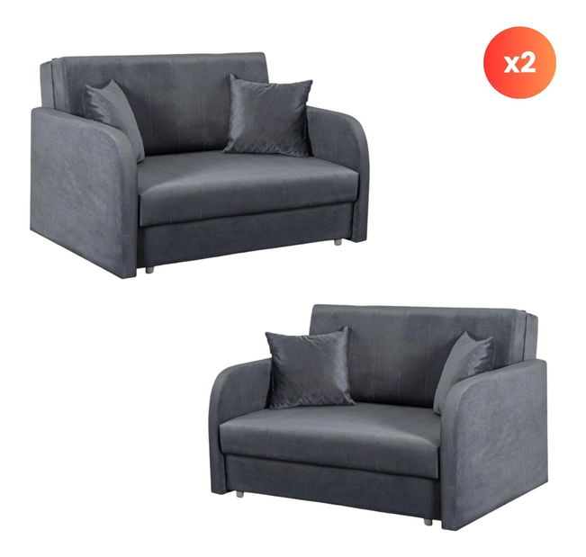 Rozkladacie kreslo 2 ks Verne 2 (siva) 