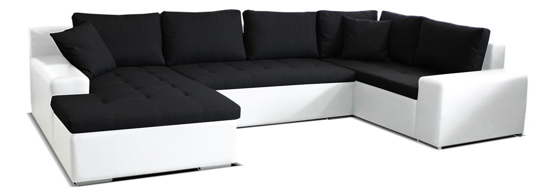 Rohová sedačka U Moreno L+2+BL (čierna + biela) (L)