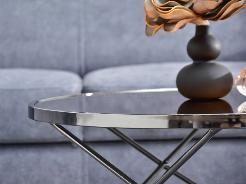 Dohányzóasztal Armin Xl (üveg + fekete)