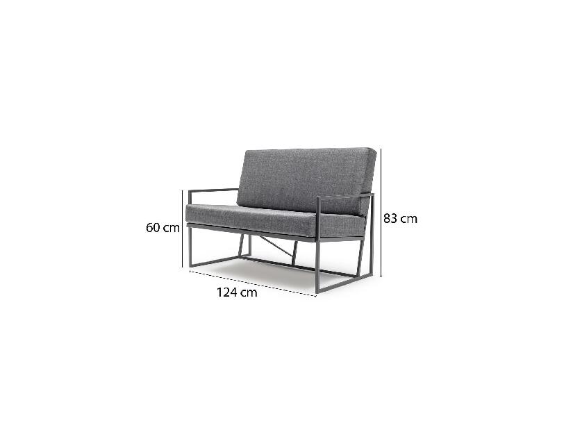 Kerti kétszemélyes kanapé Pisaso (antracit + fekete) 