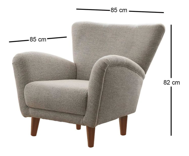 Fotelja Tedelezza (siva + orah)