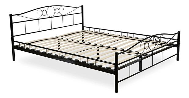 Kovová posteľ 160 cm Granjeros (čierna) (s roštom)