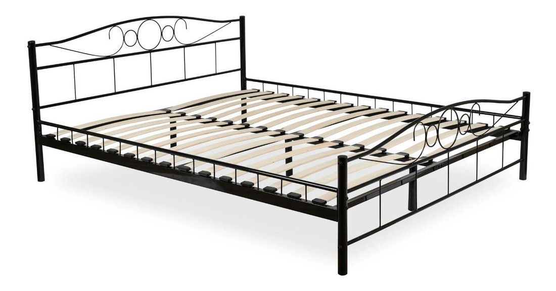 Metalni krevet 160 cm Granjeros (crna) (s podnicom)