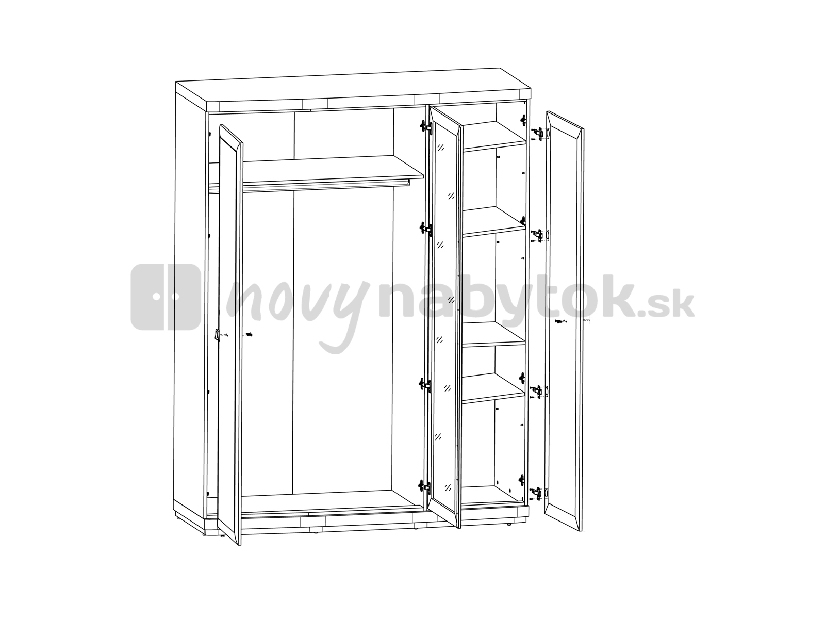 Šatníková skriňa BRW Oregon SZF3D (Dub Canterbury)