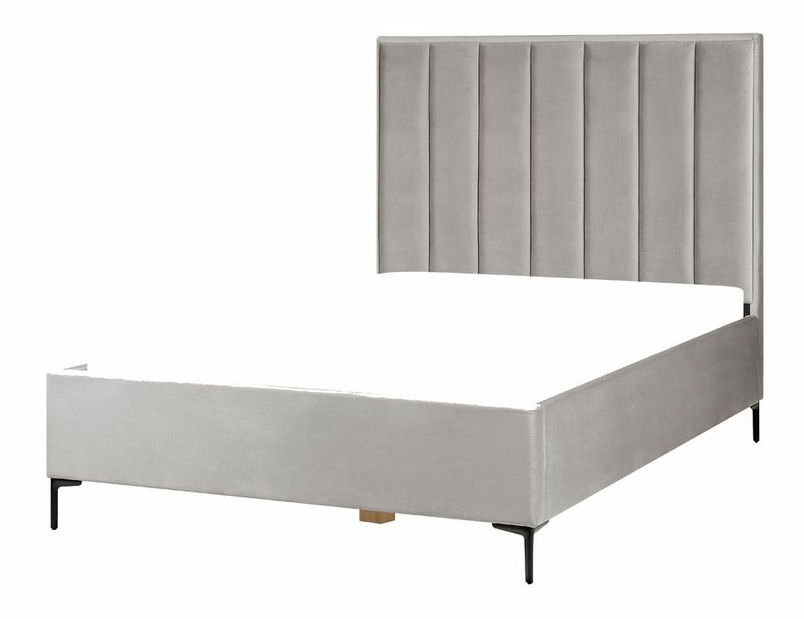 Franciaágy 140x200 cm Sanaza (világosszürke) (tárolóhellyel)