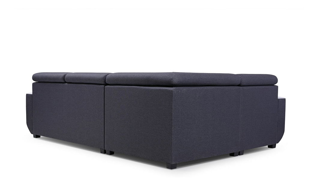 Rohová sedačka Enriko (tmavosivá + biela) (L)