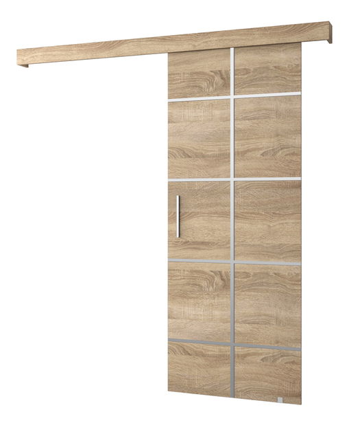 Uși glisante 90 cm Sharlene III (Stejar sonoma + Stejar sonoma + argintiu) *vânzare