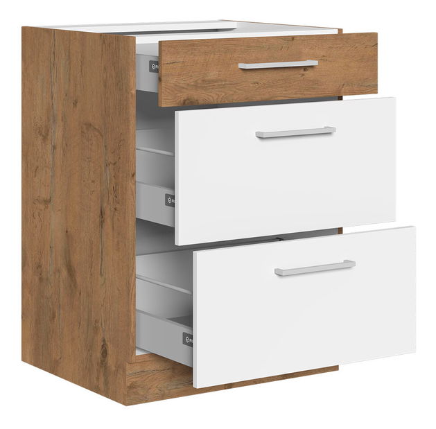 Donji kuhinjski ormarić Bronte 60 D 3S BB (hrast lancelot + matera)