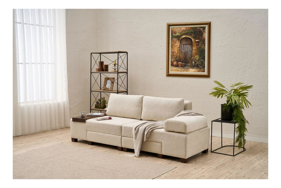 Canapea extensibilă Perenilla C (Crem + Nuc)