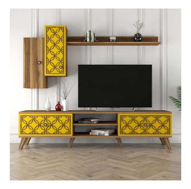 Set za dnevni boravak Classy S (orah + žuta)