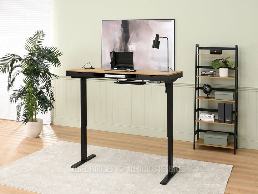 Masă PC Osto 140 (stejar negru + alb)