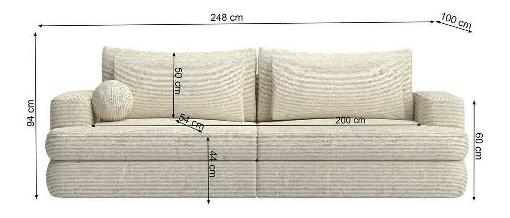 Háromszemélyes kanapé Mello (bézs szürke + fekete)