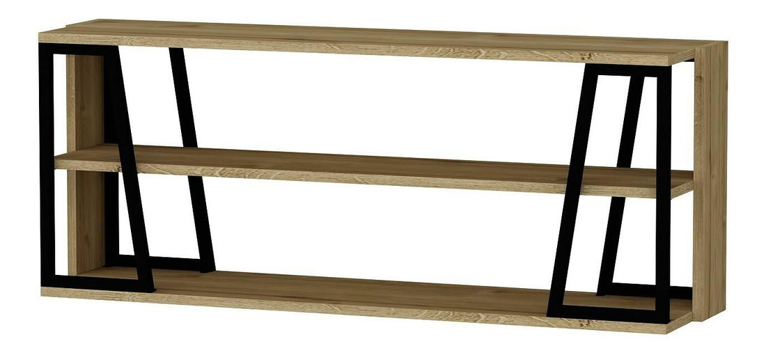 Regál Nidupe 7 (zafír tölgy + fekete) 