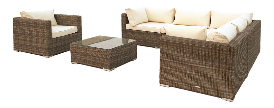 Záhradná zostava Exterio San Diego II (s kreslom) (hliník + umelý ratan)