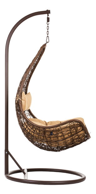 Závesné kreslo Cleopatra (hnedá + béžová)