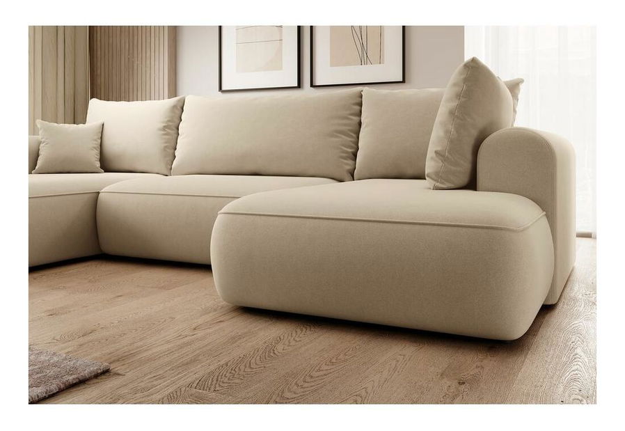 U alakú sarokkanapé Olivo U (J) (közepes bézs + fekete)