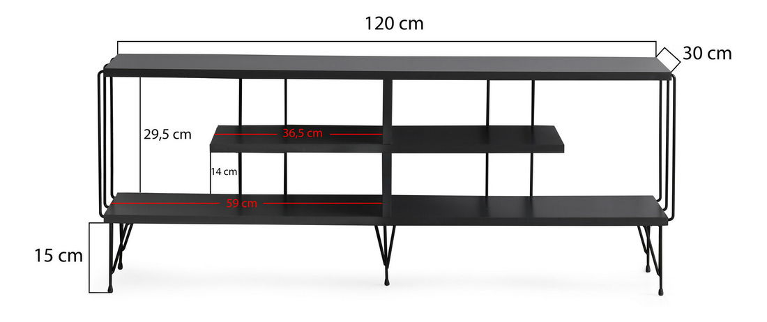 TV asztal/szekrény Elza (antracit)