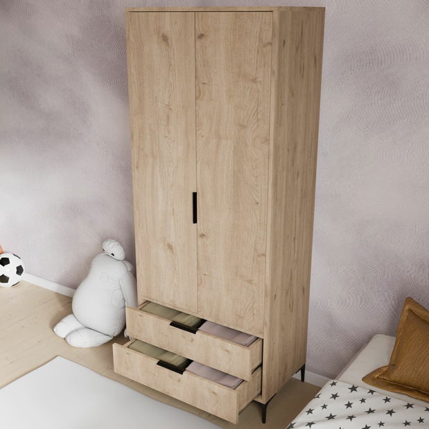 Šatníková skriňa Adren 2 (dub)