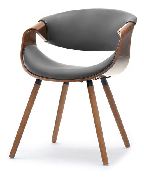 Stolička Bjorn K (sivá + orech)