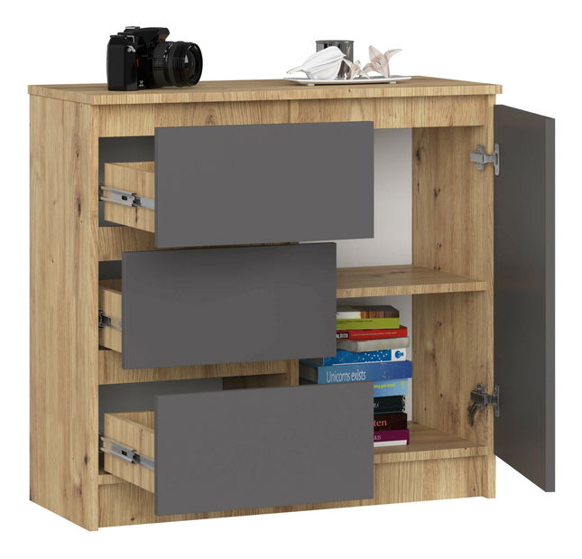 Komód Komeito (artisan tölgy + grafit)