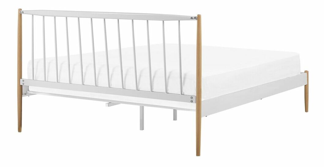 Franciaágy 160 cm MARES (ágyráccsal) (fehér)