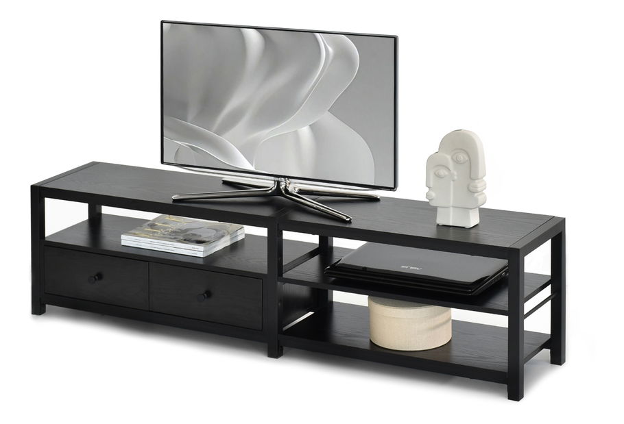 TV stolík/skrinka Elena (čierne drevo + čierna)