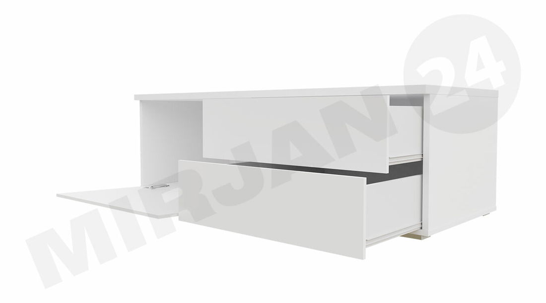 TV asztal Coral XI Double (fehér + fényes fehér)