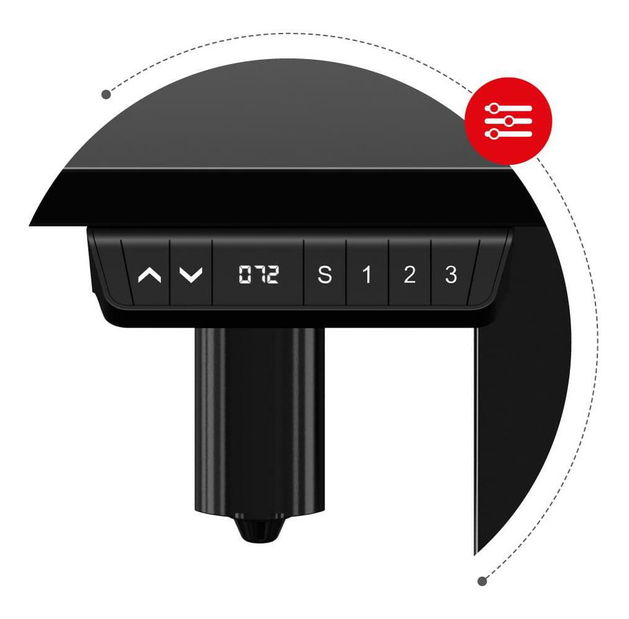 Masă PC de colț reglabilă electric Hyperion 9.1 (negru) *vânzare