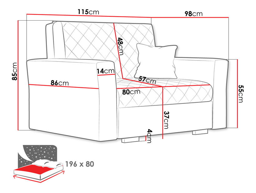Sofa na razvlačenje I Candy (siva)