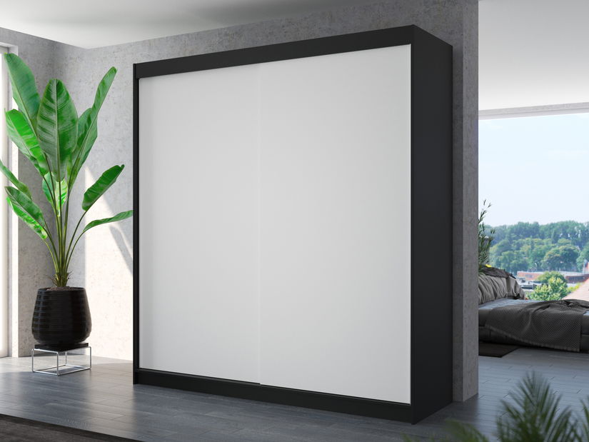 Šatníková skriňa Talencia (čierna + biela)