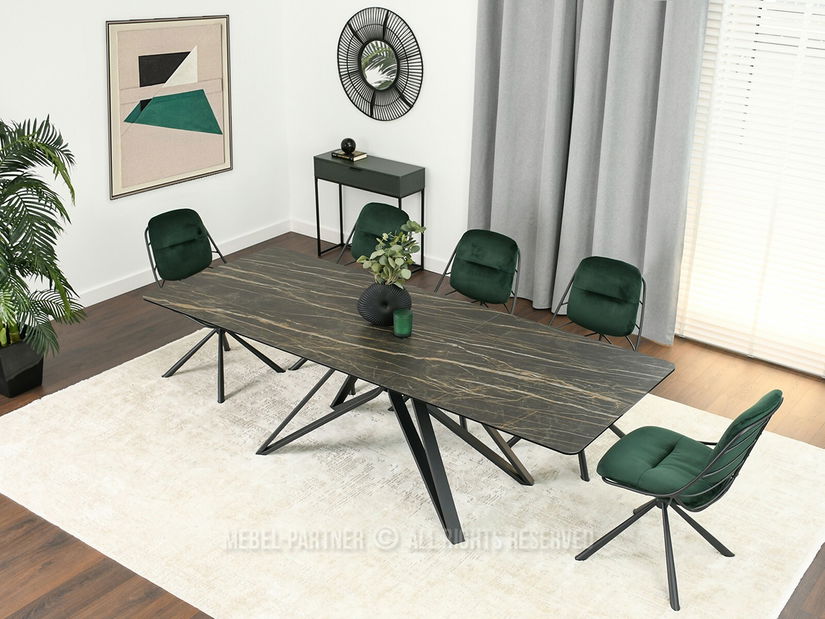 Étkezőasztal Venda (fekete márvány + fekete)