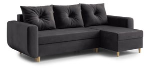 Rohová sedacia súprava Eugenie (P) (sivočierna)