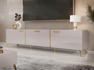 TV stolić/ormarić Rostasi 3D (sjajni kašmir + zlatna)