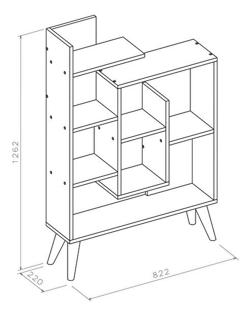 Regal Lavuto 2 (antracit + hrast) 