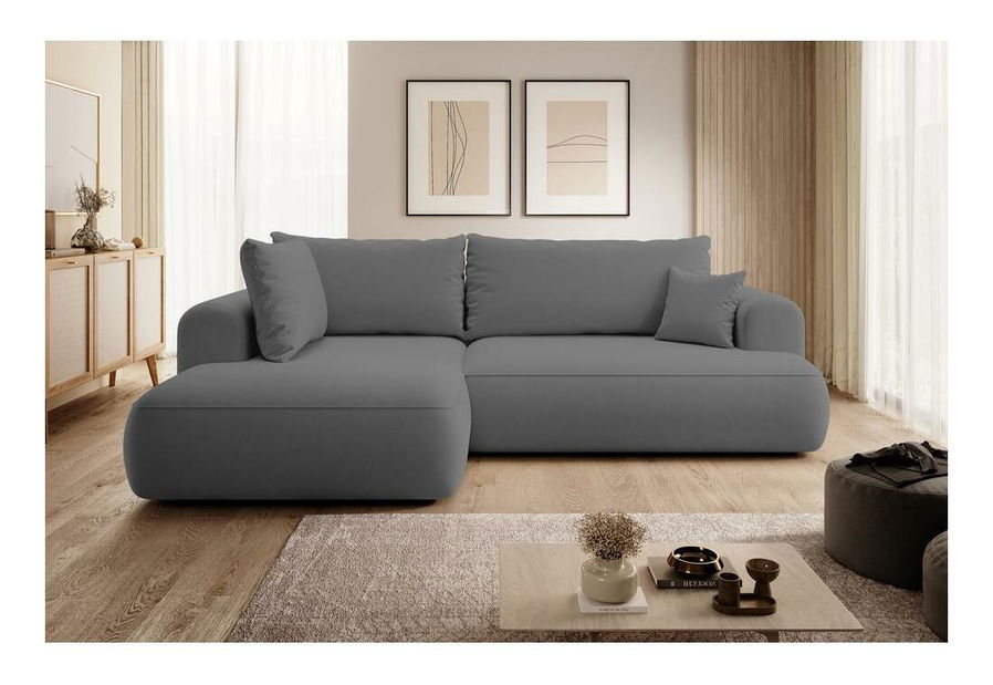 Sarokkanapé Olivo II (B) (világos szürkés fekete + fekete)