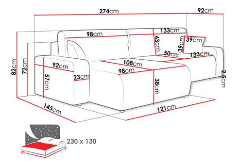 Sarokkanapé garnitúra Euston (rózsaszín)