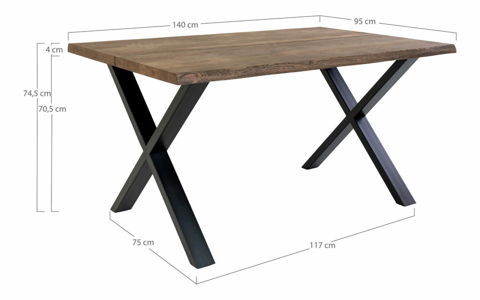 Jedálenský stôl Tvameria 10 (tmavohnedá)