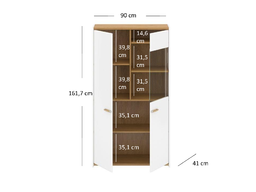 Vitrina Andre 1D1W (bijela mat)