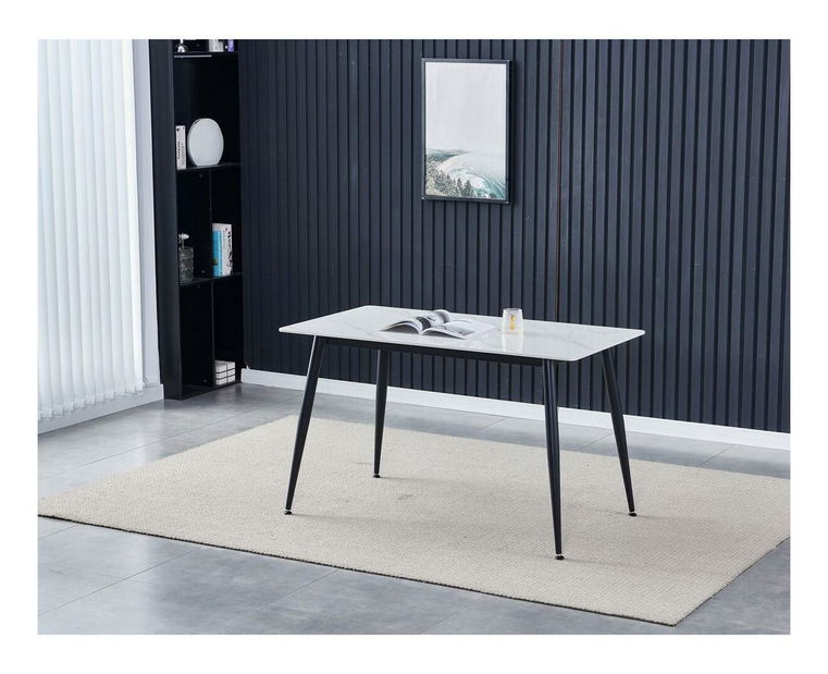 Jedálenský stôl Human (mramor biely) (pre 4 osoby)