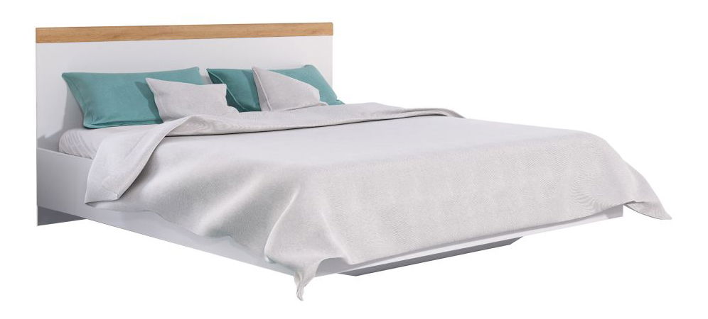 Jednostruki krevet 120 cm Valgo 120 (bijela + hrast wotan)