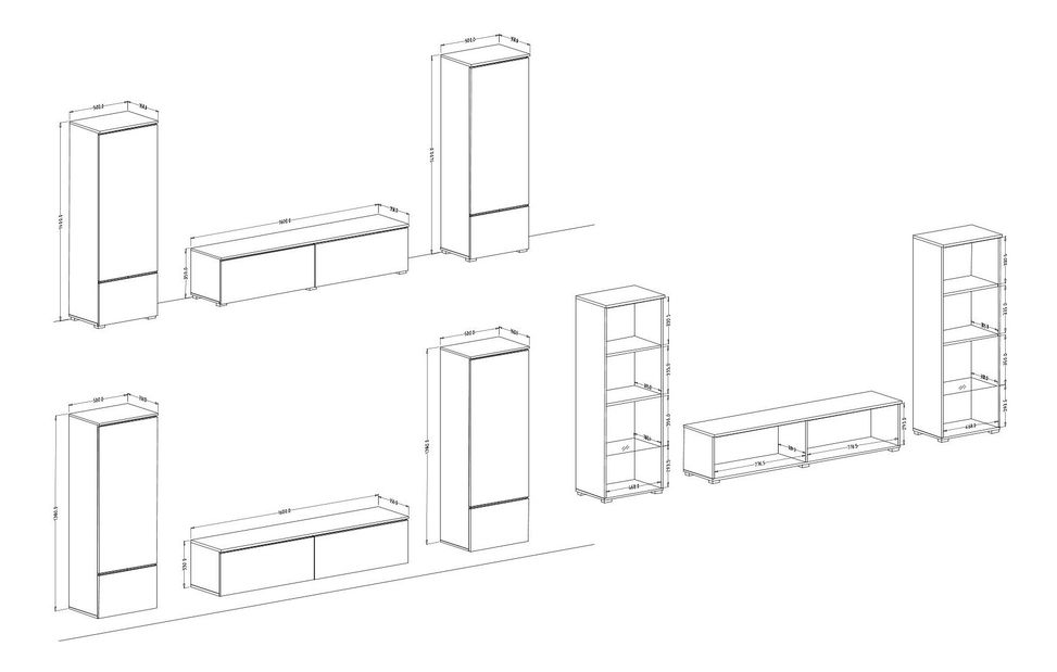 Set za dnevni boravak Alyce Tip 09 (alpska crna sjajna)