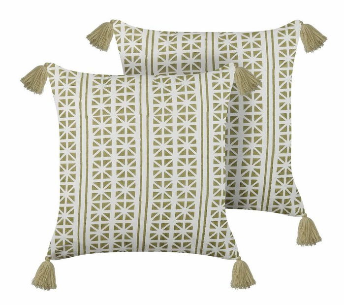 Set 2 ukrasna jastuka 45 x 45 cm Syri (zelena)