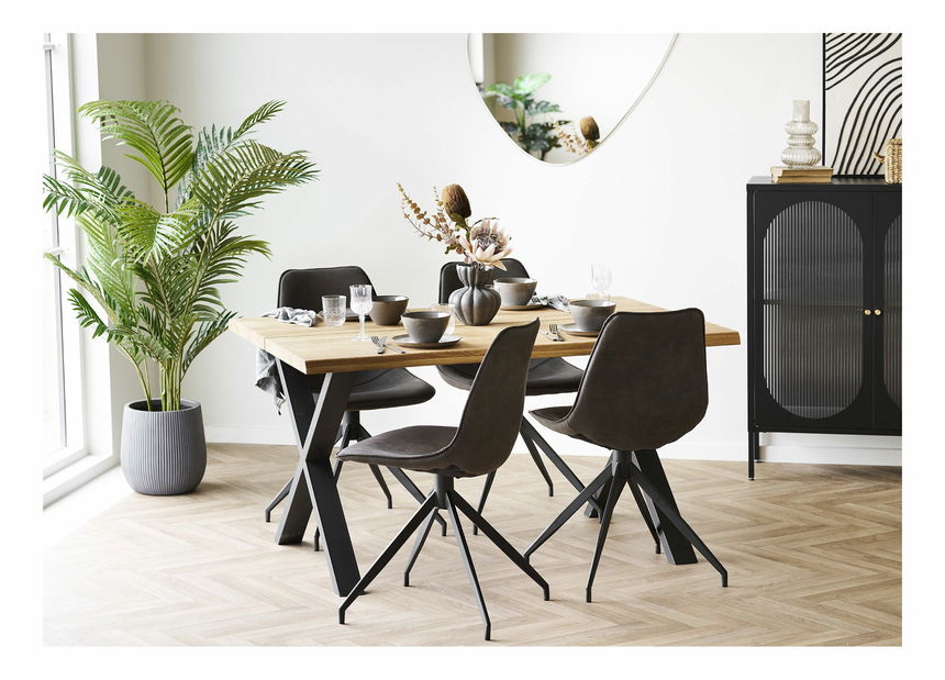 Jedálenský set Tornora (prírodná + sivá)