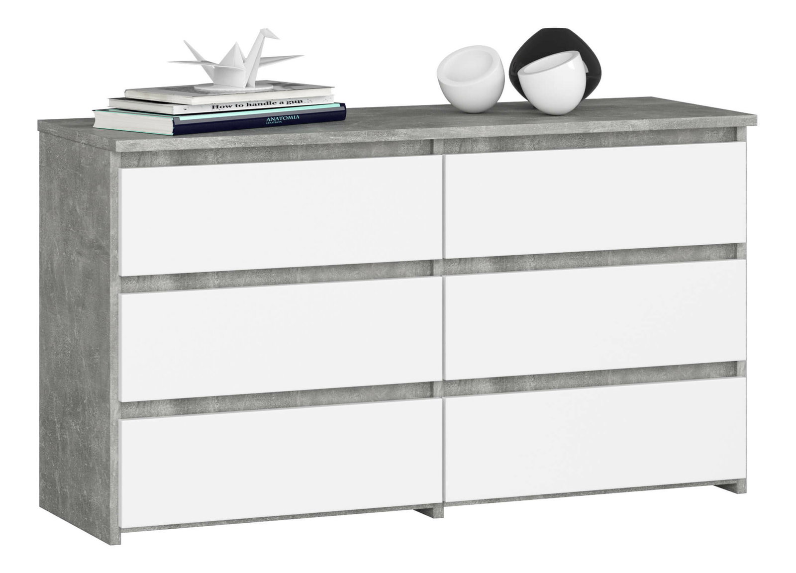 Komoda Crueldad (betón + biela)